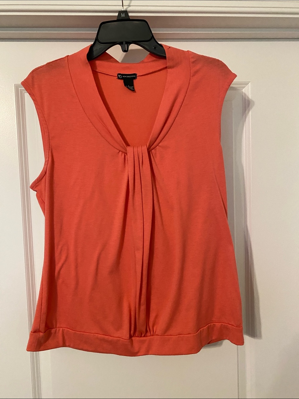 new directions Coral Sleeveless Pleated V-Neck Top